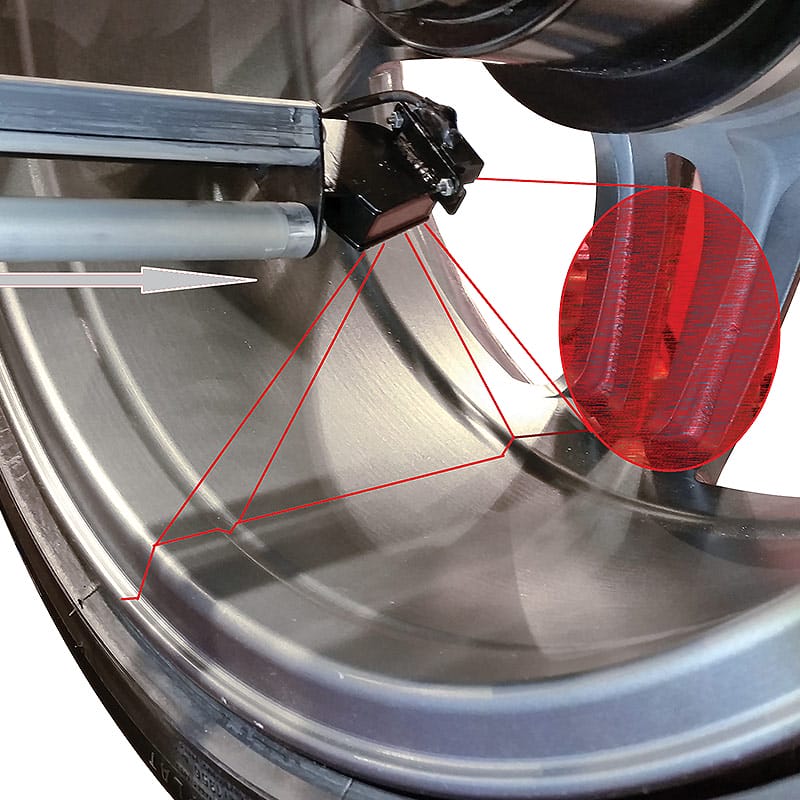 Rotary R180 Pro 3D Auto Wheel Balancer showing accurate wheel balancing process