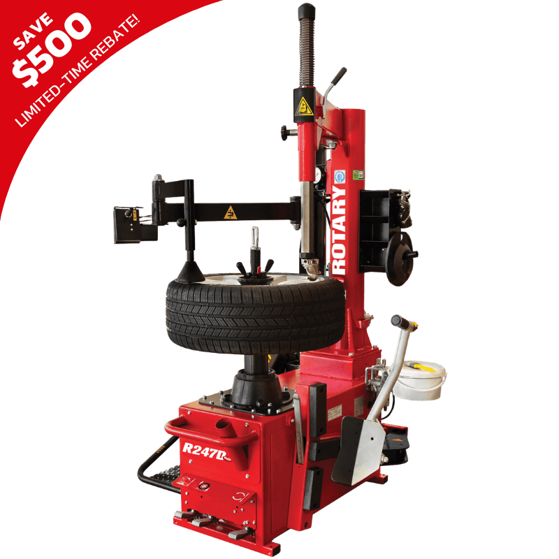 Rotary R247D.CL Tire Changer: Efficient Swingarm Solution Rotary R247D.CL Tire Changer: Efficient Swingarm Solution