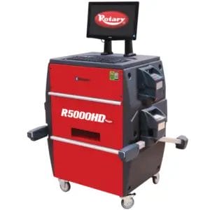 Rotary R5000HD heavy-duty wheel alignment system with Bluetooth sensors and built-in computer workstation for commercial vehicle service