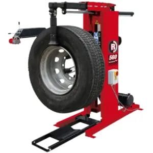 Rotary R560 tire changer for large commercial and OTR tires, designed for easy positioning and heavy-use applications
